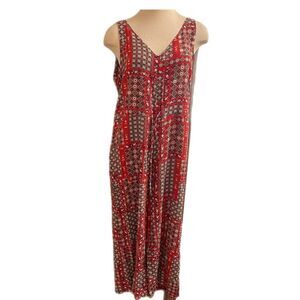 Sacred Threads Red Hippie Boho Chic Jumpsuit Romper Size S/M